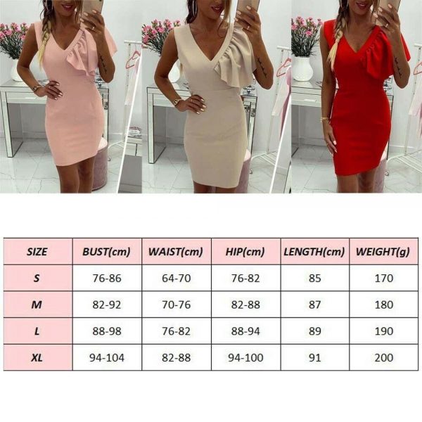 The Best 2019 New Elegant Women's Business Office Dress Bridesmaid Wedding Party Cocktail Mini V Neck Formal Bodycon Sheath Pencil Dress Online - Takalr