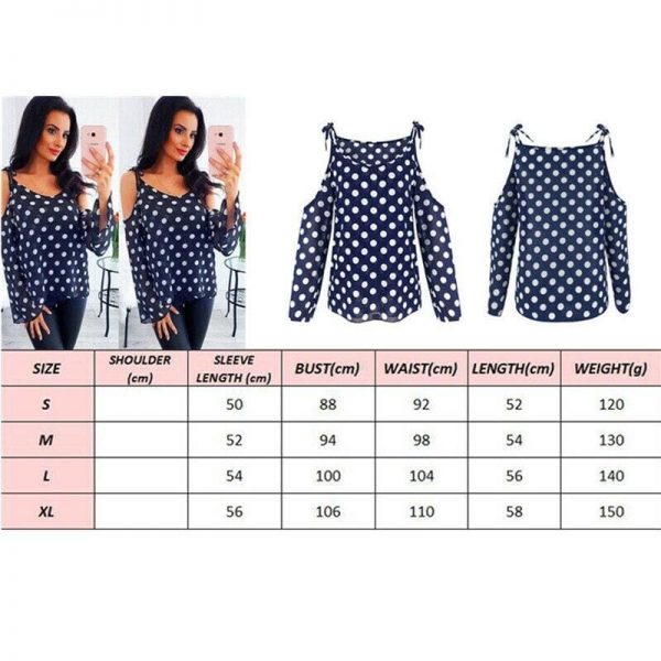 The Best 2019 New Fashion Women Polka Dot Print V Neck T shirt Lady Summer Cold Shoulder Casual Loose T-Shirt Tops Tee Streetwear Online - Takalr