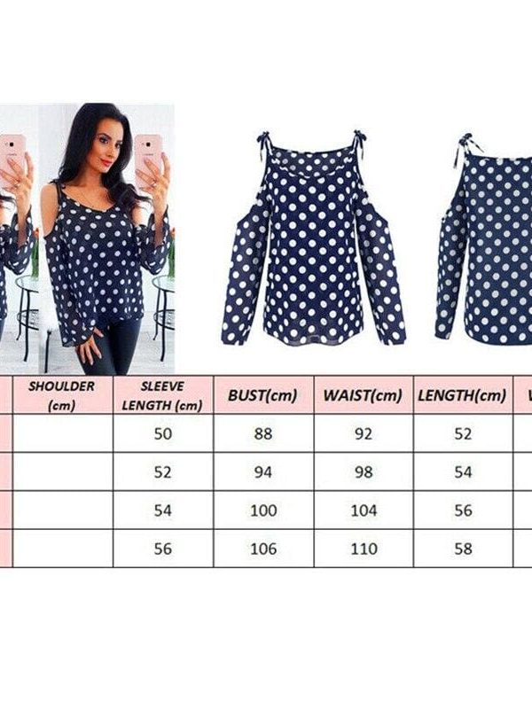 The Best 2019 New Fashion Women Polka Dot Print V Neck T shirt Lady Summer Cold Shoulder Casual Loose T-Shirt Tops Tee Streetwear Online - Takalr