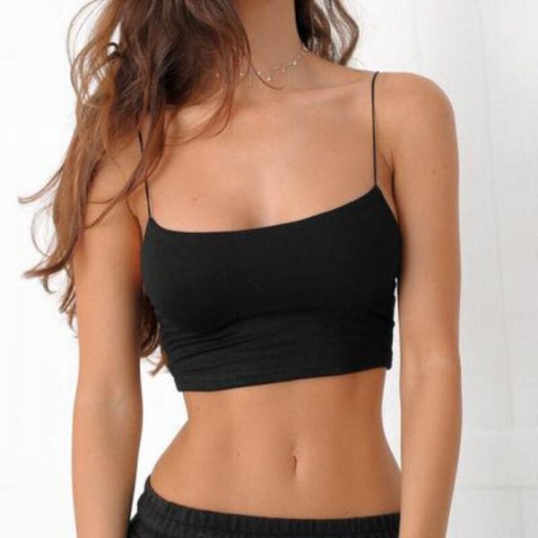 The Best 2019 New Fashion Women Sexy Crop Tops Solid Summer Camis Women Casual Tank Tops Vest Sleeveless Crop Tops blusas Online - Takalr