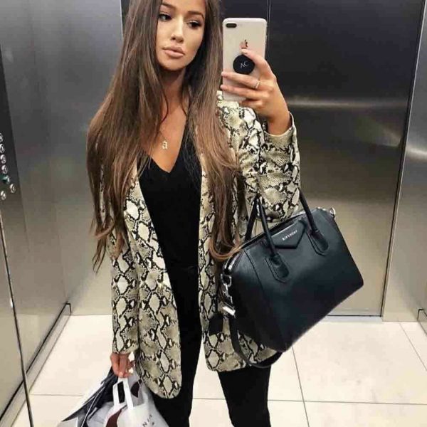 The Best 2019 New Fashion Women Slim Casual Blazer Jacket Top Outwear Ladies Autumn Winter Long Sleeve Career Formal Long Coat Online - Takalr