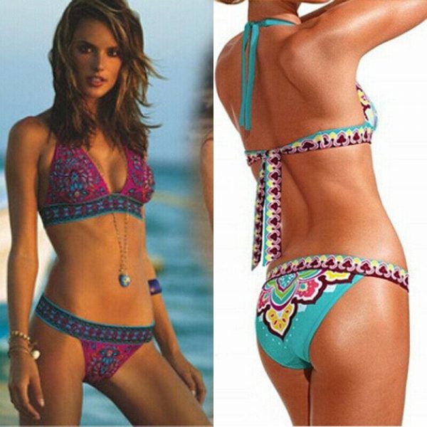 The Best 2019 New Floral Printed Women Bikini Set Push-up Swimsuit Bandage Swimming Costume Bathing Suit Swimwear Monokini Beachwear Online - Takalr