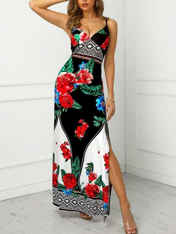 The Best 2019 New Trend Women Summer Bohemian Floral Dress Beach Holiday Sexy Evening Party Sleeveless Losoe Sundress Online - Takalr