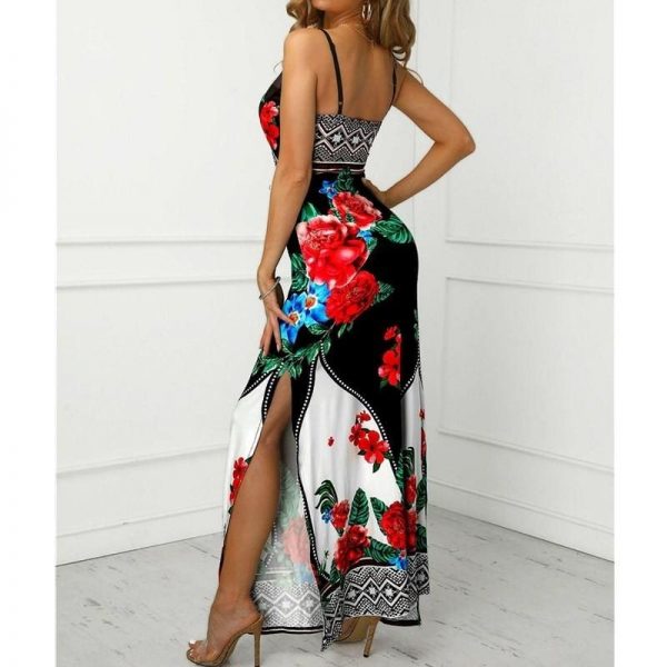 The Best 2019 New Trend Women Summer Bohemian Floral Dress Beach Holiday Sexy Evening Party Sleeveless Losoe Sundress Online - Takalr