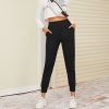 The Best 2019 New Women Black Zipper Hem Elastic Waist  Jogger Pants with Pocket Sports Gym Long Sweatpants Workout Trousers Online - Takalr