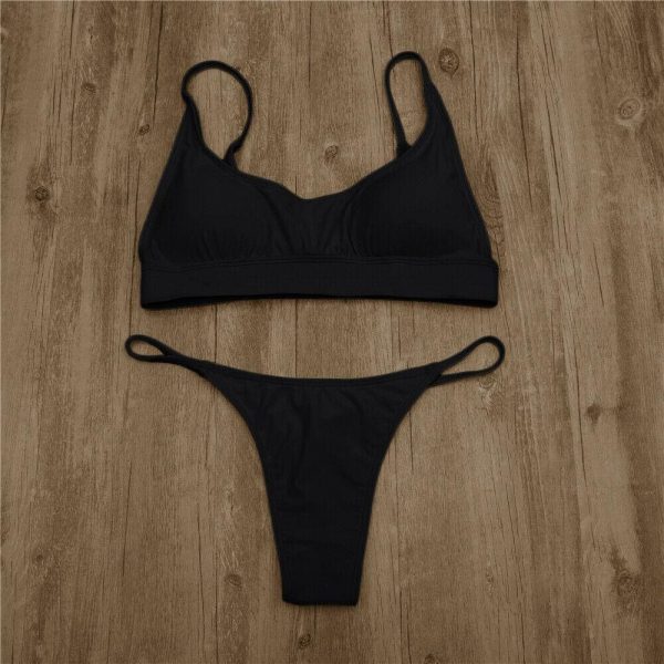 The Best 2019 New Women High Waist Bandage Bikini Set Push-up Padded Bra Swimsuit Bathing Suit Brazilian Swimwear Online - Takalr