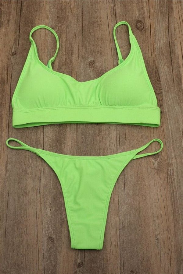 The Best 2019 New Women High Waist Bandage Bikini Set Push-up Padded Bra Swimsuit Bathing Suit Brazilian Swimwear Online - Takalr