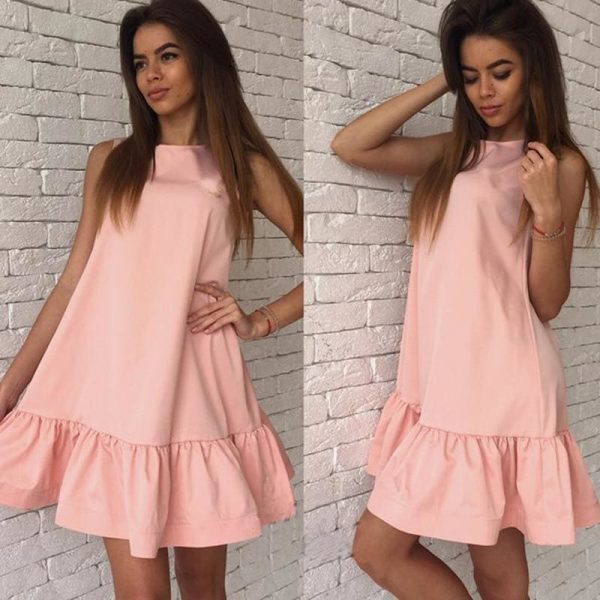 The Best Summer Ruffle Women Dress Beach Boho Short Mini Dress Online - Source Silk