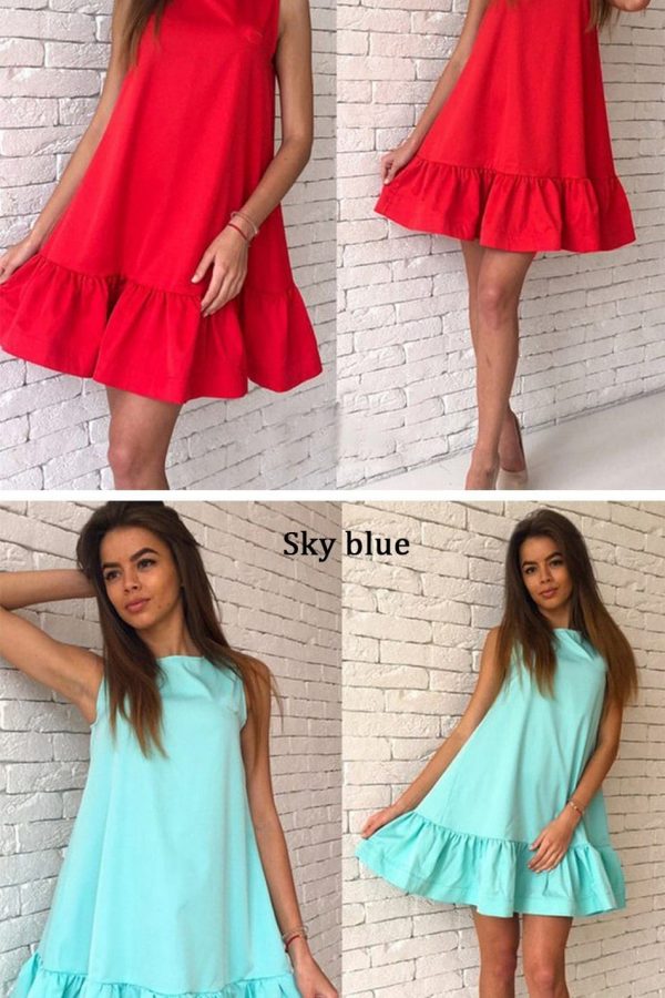 The Best Summer Ruffle Women Dress Beach Boho Short Mini Dress Online - Source Silk