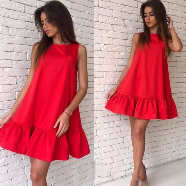 The Best Summer Ruffle Women Dress Beach Boho Short Mini Dress Online - Source Silk