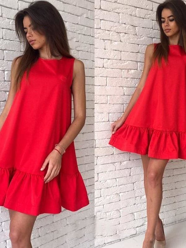 The Best Summer Ruffle Women Dress Beach Boho Short Mini Dress Online - Source Silk