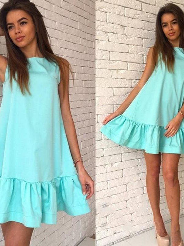 The Best Summer Ruffle Women Dress Beach Boho Short Mini Dress Online - Source Silk