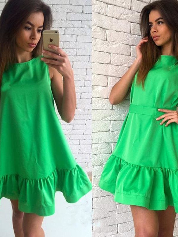 The Best Summer Ruffle Women Dress Beach Boho Short Mini Dress Online - Source Silk