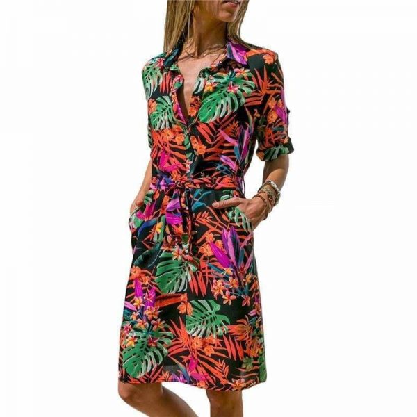 The Best Women Striped Print Lace Up Beach DressPlus Size Online - Source Silk