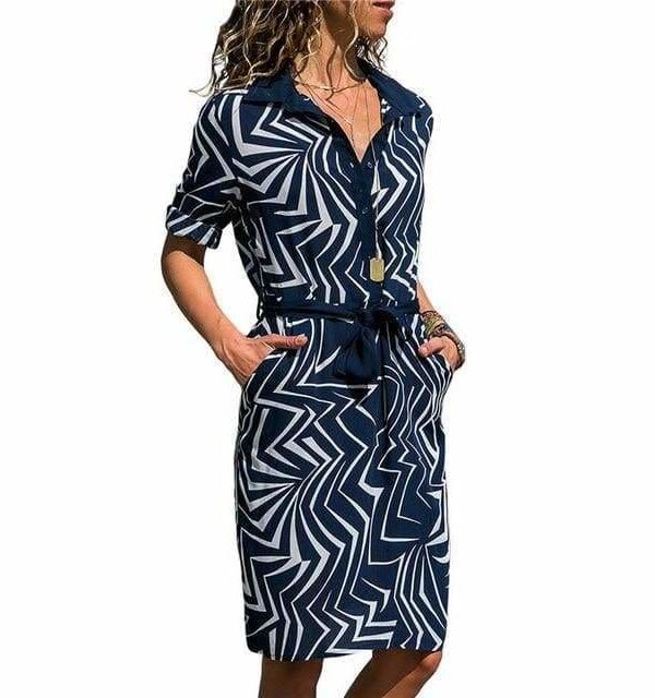 The Best Women Striped Print Lace Up Beach DressPlus Size Online - Source Silk