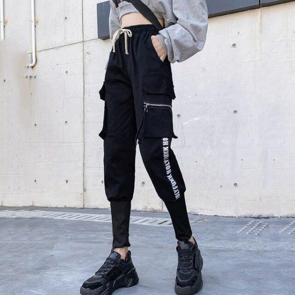 Spring  Cargo Pants Female Harajuku Loose BF Trousers Women Autumn High Waist Sports Casual Pants Women - Takalr