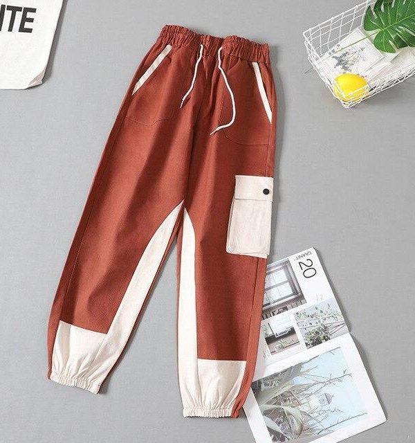 Spring Overalls Female Cargo Pants Loose BF Students High Waist Handsome Sweatpants Summer womens joggers sweatpants - Takalr