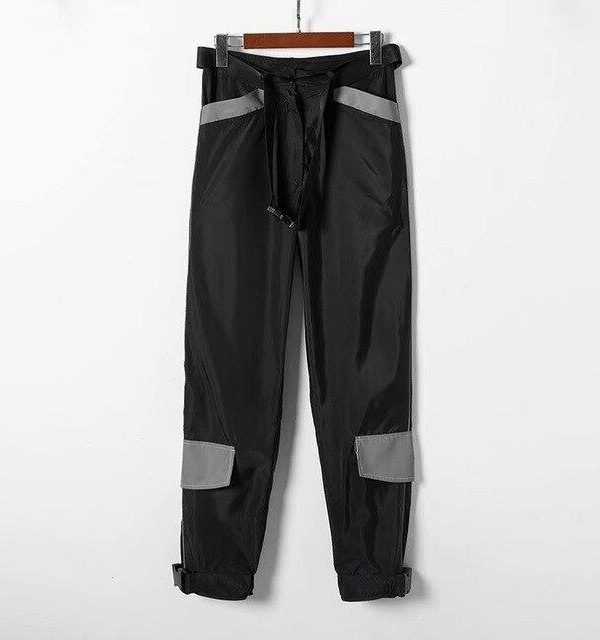 Spring Reflective Cargo Pants Women Casual Harajuku BF Reflective SweatPants  Women Loose Solid Black Trousers Pocket - Takalr