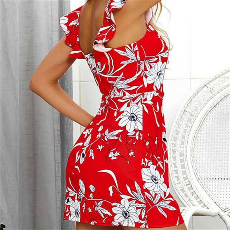 Fashion Women Summer Boho Short Mini Dress Sexy Ladies Casual Bodycon Sleeveless Beach Dresses Sundress