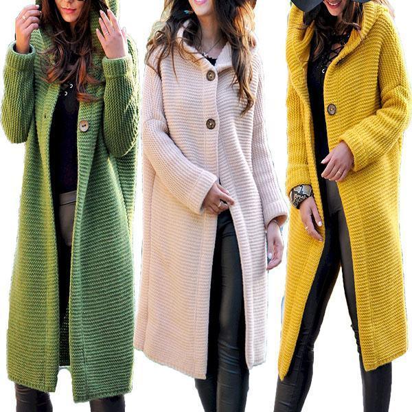 Casual Solid Color Long-Sleeve Knitting Coats - Takalr