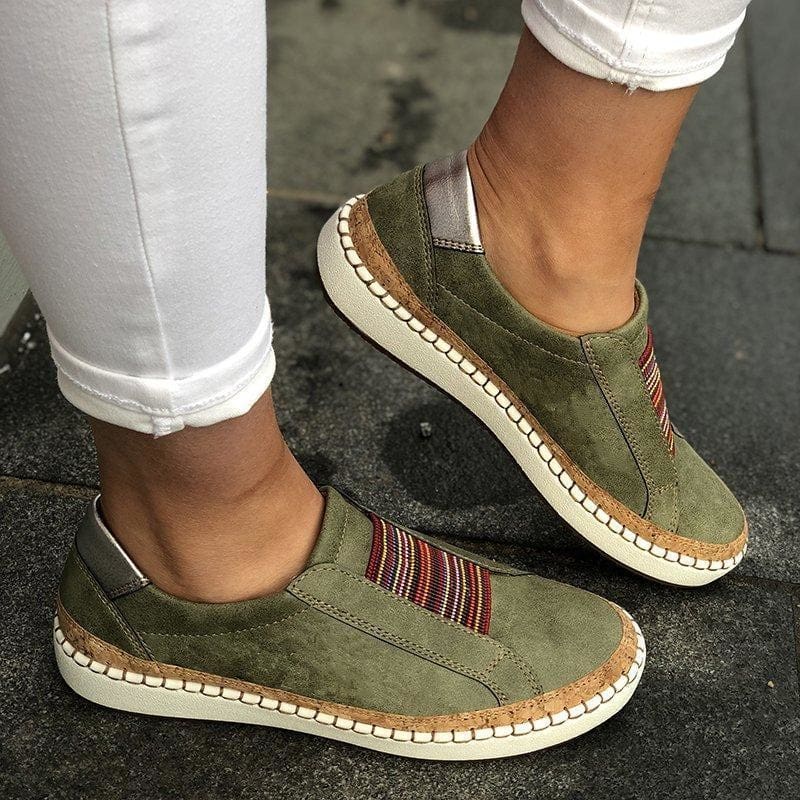 Slide Elastic Band Round Toe Casual Women Sneakers