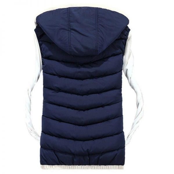 4XL Plus Size Lover's Vest Winter Men Sleeveless Vest Jacket Coat Male Hooded Vests Cotton Padded Jacket Femme Waistcoat - Takalr