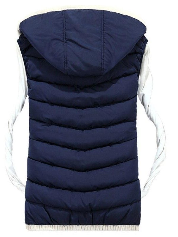 4XL Plus Size Lover's Vest Winter Men Sleeveless Vest Jacket Coat Male Hooded Vests Cotton Padded Jacket Femme Waistcoat - Takalr