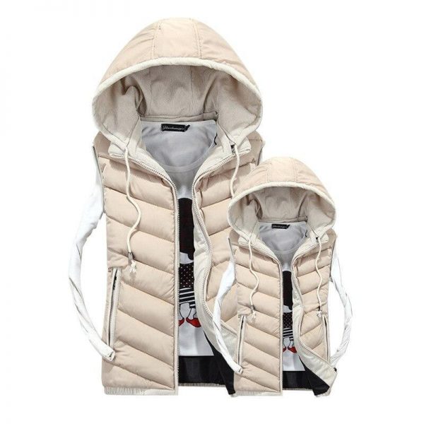 4XL Plus Size Lover's Vest Winter Men Sleeveless Vest Jacket Coat Male Hooded Vests Cotton Padded Jacket Femme Waistcoat - Takalr