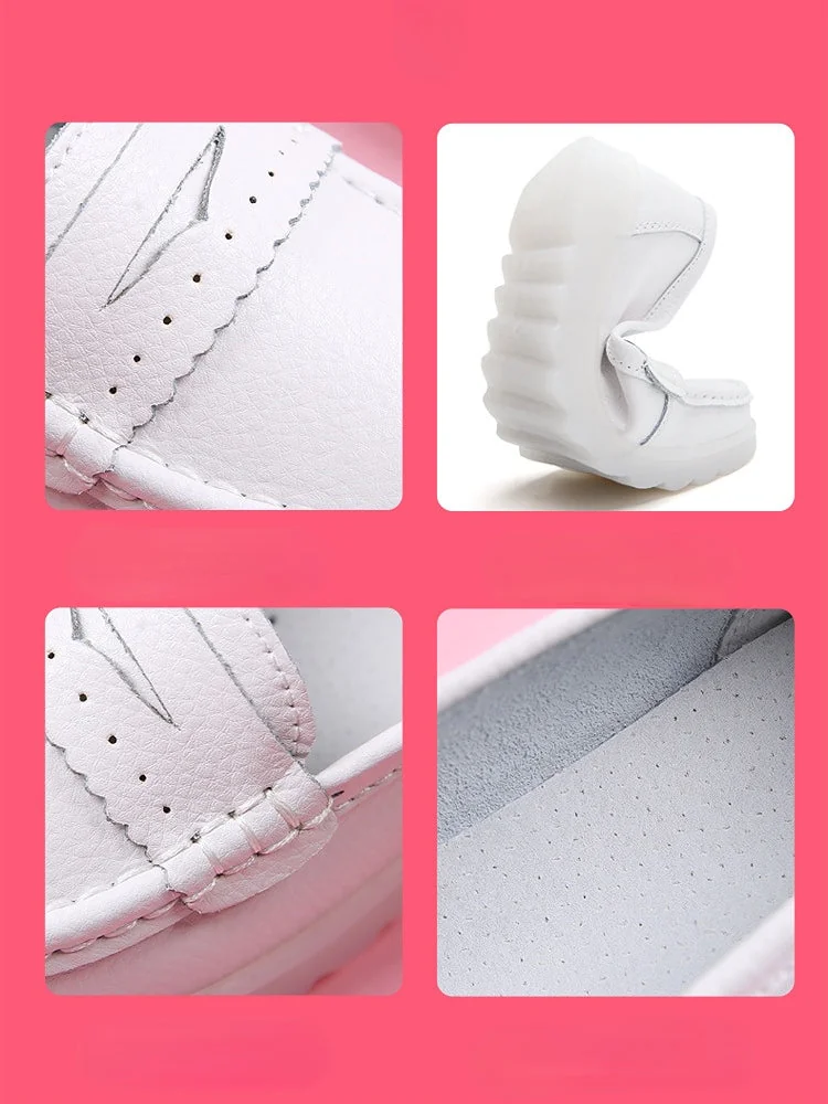 Women's Nurse Loafers Leather Super Soft Bottom Non-slip Nursing Shoes - Image 8