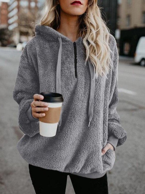 5XL plus size mohair hoodies sweatshirt Women casual loose hoodies pullover with pocket Autumn faux mohair warm tops femme - Takalr