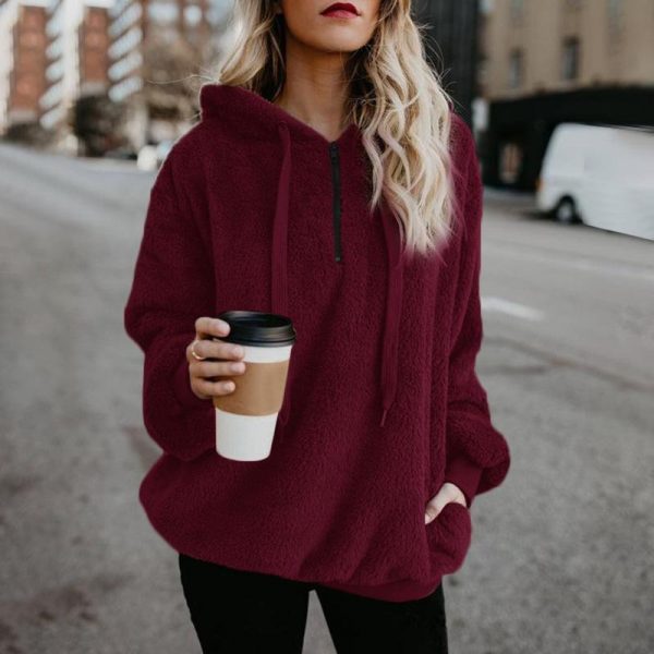 5XL plus size mohair hoodies sweatshirt Women casual loose hoodies pullover with pocket Autumn faux mohair warm tops femme - Takalr