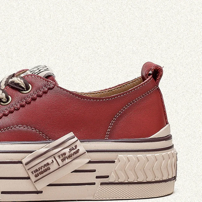 Spring New Flat Bottom Low-cut Color Rubbing Retro Front Tie Top Layer Leather Shoes - Image 10
