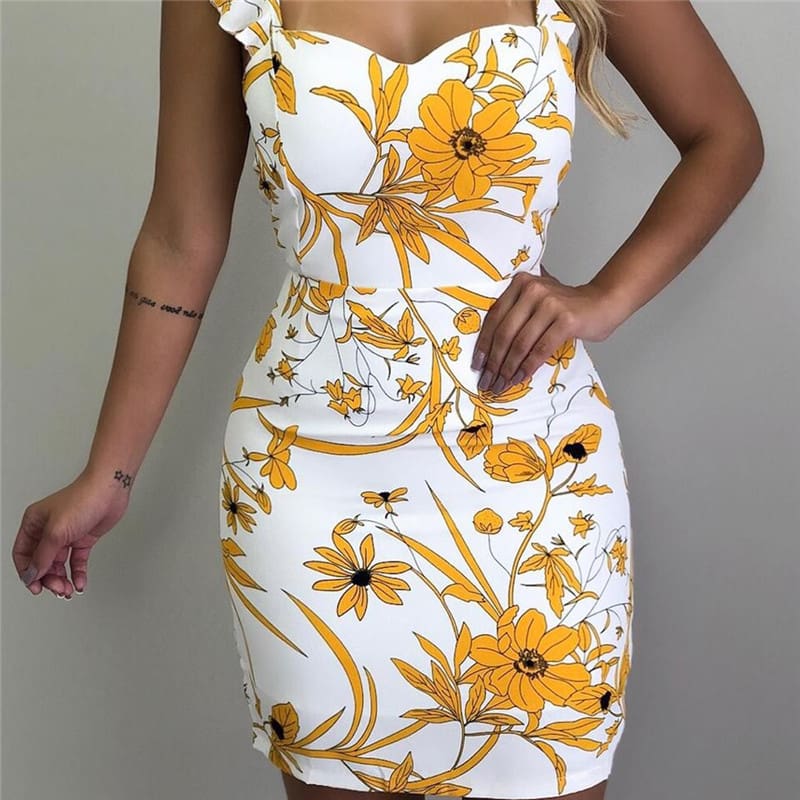 Fashion Women Summer Boho Short Mini Dress Sexy Ladies Casual Bodycon Sleeveless Beach Dresses Sundress