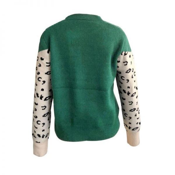 Animal print knitted sweater women Casual o neck long sleeve sweater pullover Autumn basic pull femme Knitting sweaters - Takalr