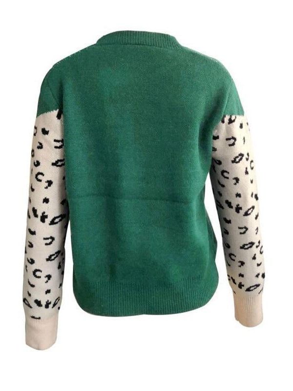 Animal print knitted sweater women Casual o neck long sleeve sweater pullover Autumn basic pull femme Knitting sweaters - Takalr