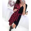 Asymmetrical women shirt dress Plaid printed wrap dress Autumn casual turn down collar sashes dresses vestido mujer - Takalr