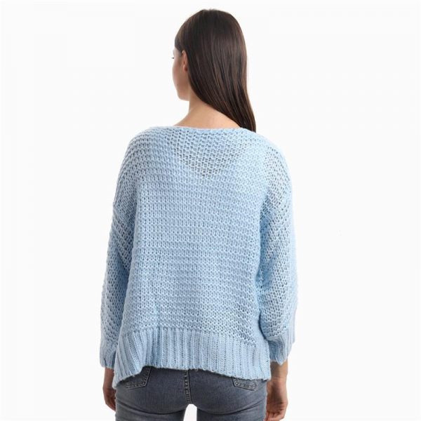 Loose Knitted Casual Cardigan Tops Women Long Sleeve Sweaters - Takalr