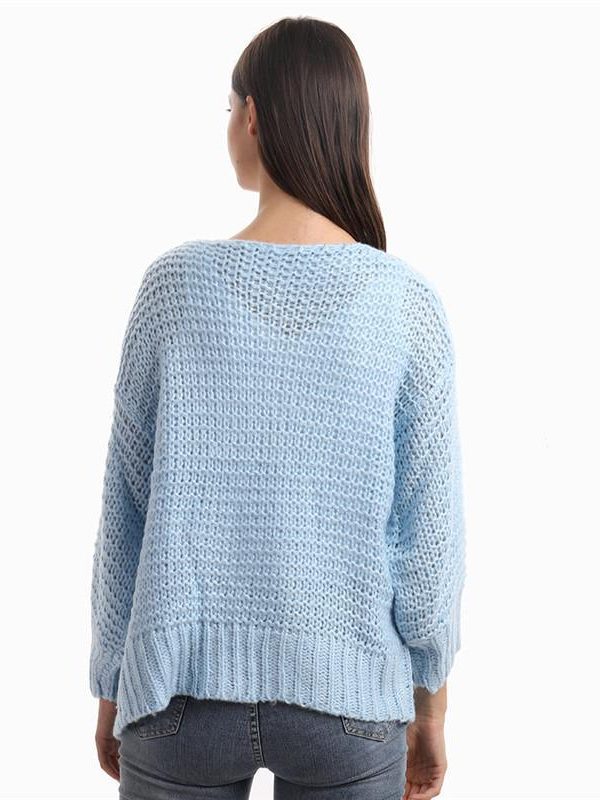 Loose Knitted Casual Cardigan Tops Women Long Sleeve Sweaters - Takalr