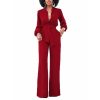 Bow tie formal wrap jumpsuit and romper Solid jumpsuit for women 2018 Elegant office ladies wear to work jumpsuits overalls - Takalr