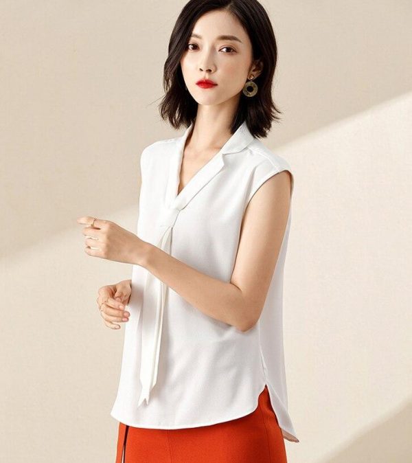 Elegant Women blouse Ribbon Office lady Tops - Takalr