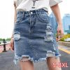 Women Casual High Waist Pencil Denim Skirts  Button All-matched Skirt - Takalr