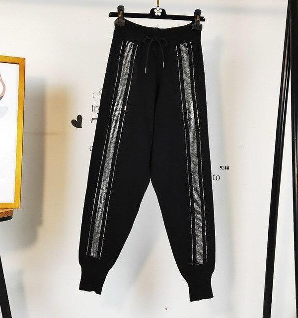 European Hot Drill Casual Sweatpants Women's Loose High Waist Pants Summer Patchwork Hippie Streetwear Trousers - Takalr