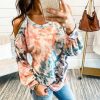 Fashion Casual Off Shoulder Halter Tie Dye Long Sleeve Women Blouse Sexy Off Shoulder Lantern Sleeve Women Tops - Takalr