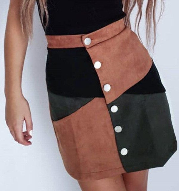 Fashion Casual Plaid Printed Button Women Mini Skirt Casual Women Plaid Skirt Women Streewear - Takalr