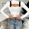 Fashion Fall Clothing Sexy Solid Color Hollow Out Long Sleeve Women Blouse Sexy Women Long Sleeve Tops and Shirt - Takalr