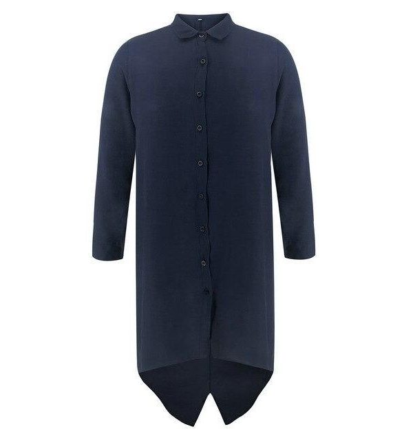 Fashion Women Dress Long Sleeve Shirt Dress Ladies Office Wear Casual Women Blue Turn-down Collar ButtonMini Dress - Takalr