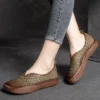 Fashion Women Shoes Genuine Leather Loafers Women Casual Shoes Mother Soft Comfortable Shoes Women Flats Non-slip