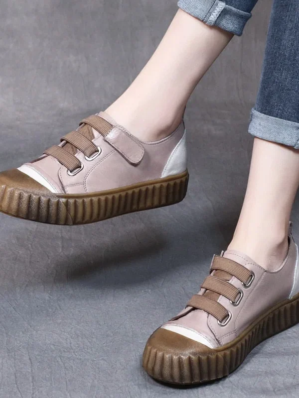 Summer Woman Sneakers White Casual Shoes Solid Fashion Flats Ladies Genuine Leather Shoes Zapatos De Mujer