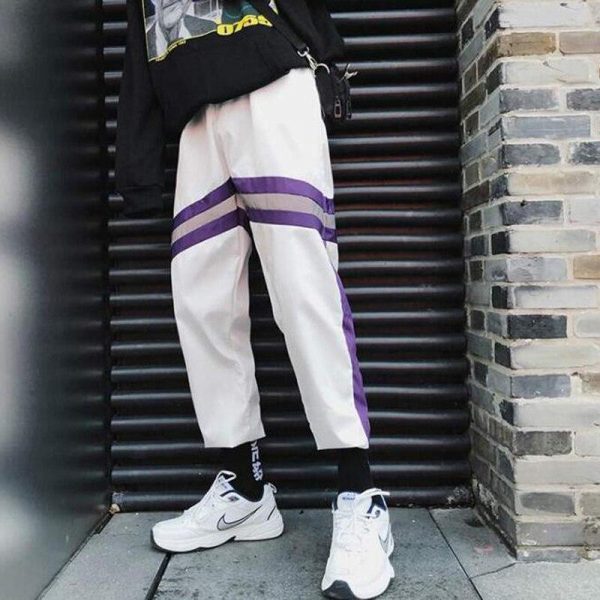 New Hip Hop Reflective pants Harajuku Casual Black Cargo Pants Women Elastic High Waist Pants Streetwear Sweatpants Jogger - Takalr