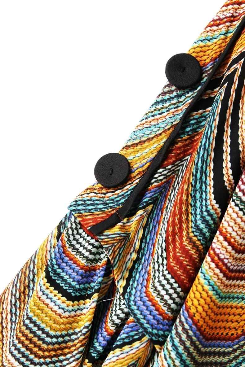 100% Silk Women's Shirt Ruffled Collar Long Lantern Sleeves Waves Printed Piping Fashion Casual Blouse - Image 21